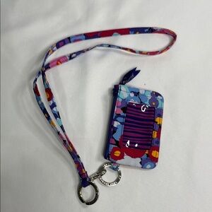 Vera Bradley Multicolor Floral Lanyard and Card Holder